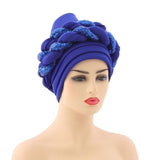 Turbans Pleated Soft Beanie Headwrap Lightweight African Hat Arab Wrap Elegant Muslim Turban Scarf Women Hijabs Hair Accessories Cap bonnet for Women