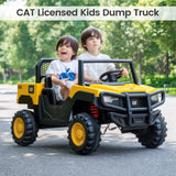 24V Ride-On Dump Truck 2-Seater with Remote Control - Yellow