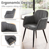 Upholstered Dining Chairs Set of 2 with Curved Back