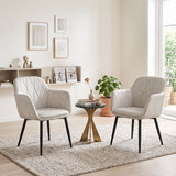 Upholstered Dining Chairs Set of 2 with Curved Back
