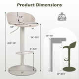 Adjustable Swivel Bar Stools Set of 2 with Back & Footrest