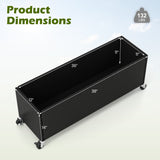 Raised Garden Bed with Wheels - PE Rattan Planter Box