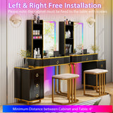 Vanity Table Set with RGB LED Lights and Wireless Charging Station