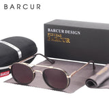 Vintage Round Retro BARCUR Design Round Sunglasses for Men Women Stevvex Sun Glasses Classic Eyewear Accessory Party Sunglasses Summer