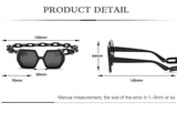 Women Elegant Design Sunglasses Stylish Fashionable Square Shape Sunglasses For Women Latest Unique Chain Style Sun Glasses For Female New Different Shades Large Frame Eyewear