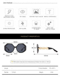 Women Large Hexagon Inspired Sunglasses Fashionable Big Frame & Polygonal Ladies Sunglasses Classic Retro Shape Street Shooting Sunglasses For Men And Women Sunglasses
