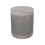Outdoor Lightweight Round Concrete End Table