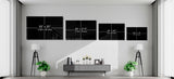 Golden Lotus on Black Flowing Glass Wall Art