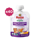 Holle Organic Blueberries, Apple & Banana Yogurt Pouches