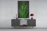 Vivid Green Palm Frond Areca Bunch Glass Wall Art