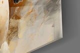 White Horse Gold Splatter Glass Wall Art