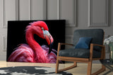 Vivid Pink Flamingo Portrait Glass Wall Art