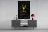 Gold Scorpion Zodiac Card on Black Glass Wall Art