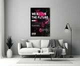 Pink Graffiti Slogan Black Typography Glass Wall Art