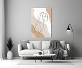 Flowing Hair Woman Face Glass Wall Art
